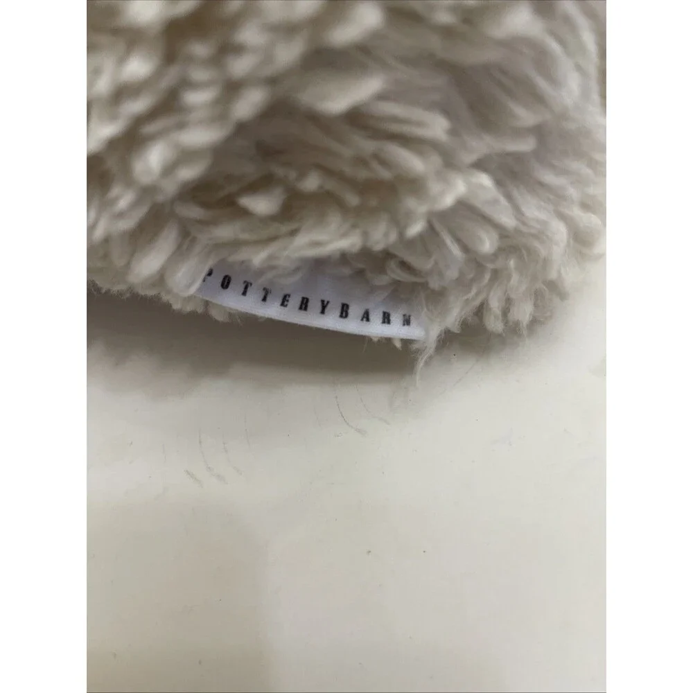 Pottery Barn Cozy Faux Fur Tangled Dog Lights Pillow Christmas 17” X 11”